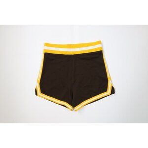 Vintage 70s Streetwear Mens XL Striped Piping Knit Basketball Shorts Brown USA